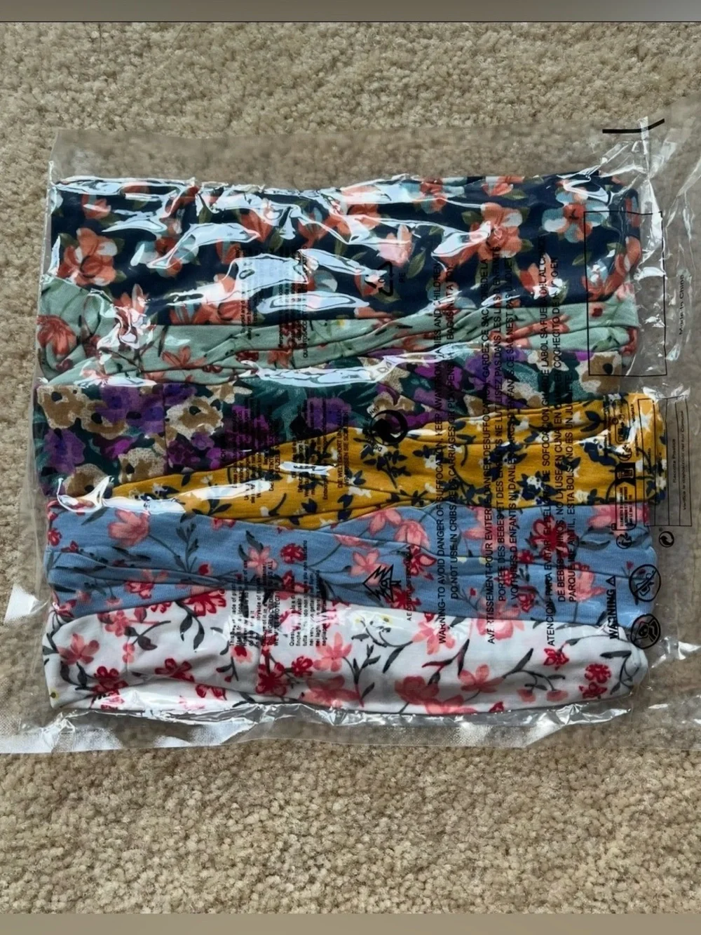 NWT Pack of 6 Huachi Boho Floral Wide Nonslip Fabric Headbands